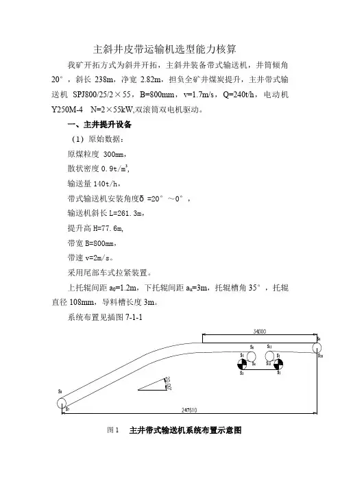 主斜井皮带运输机选型能力核算