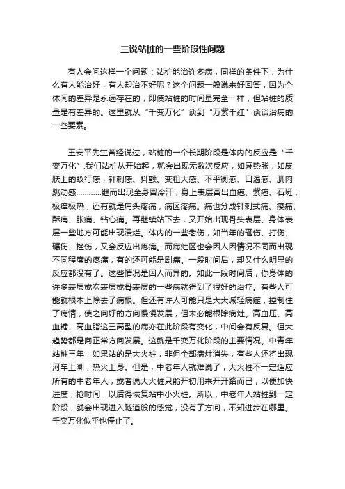 三说站桩的一些阶段性问题