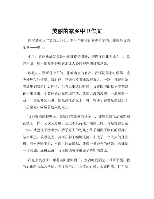 美丽的家乡中卫作文