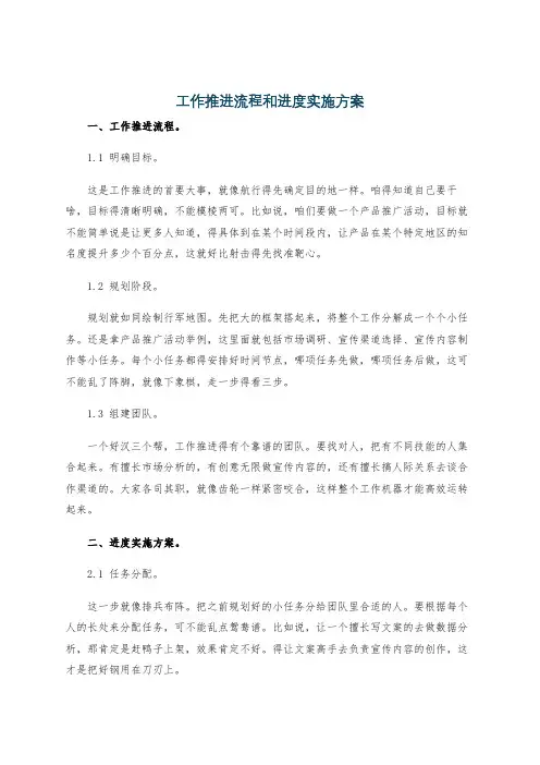工作推进流程和进度实施方案