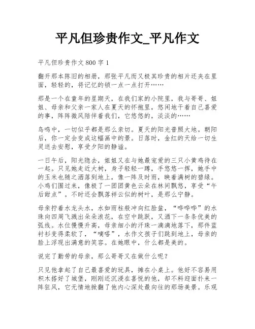 平凡但珍贵作文_平凡作文