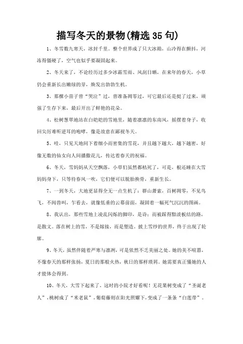 描写冬天的景物