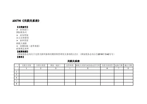 《关联关系表》(附填表说明)