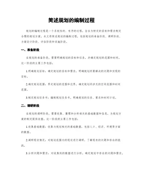 简述规划的编制过程