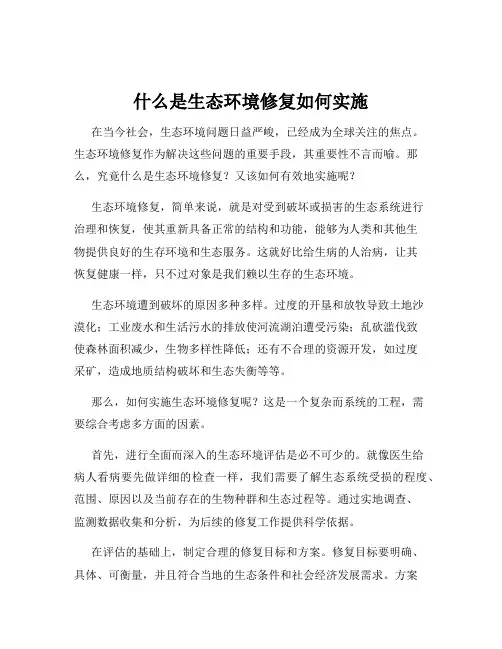 什么是生态环境修复如何实施