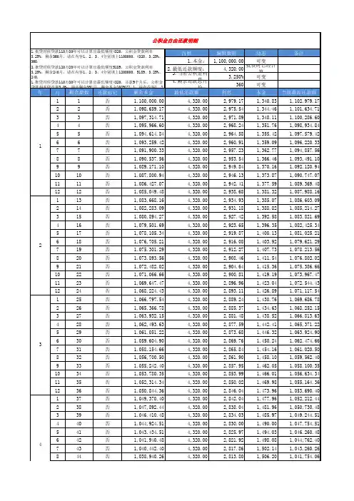 北京最全最准确自由还款本金利息 计算器
