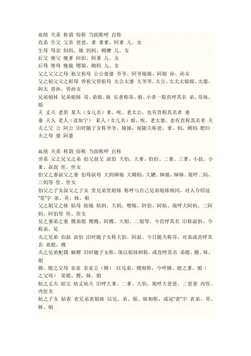 辈分表