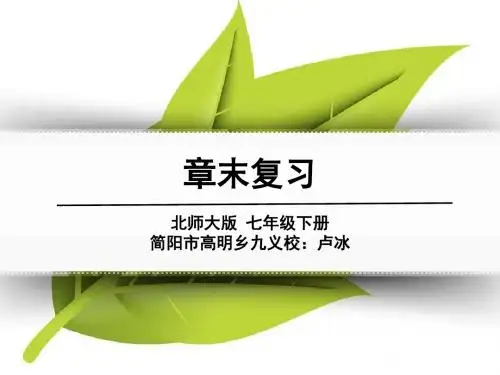 北师大版七年级数学下册第三章变量之间的关系复习课 课件 (共20张PPT)