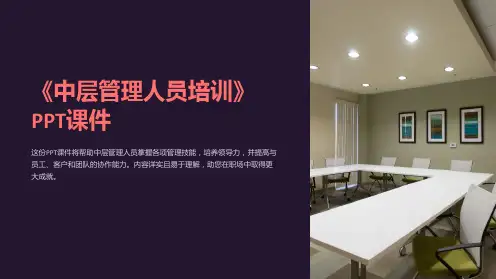 《中层管理人员培训》课件