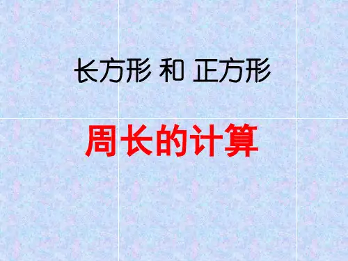 (苏教版三年级数学上册)长方形 和 正方形周长的计算