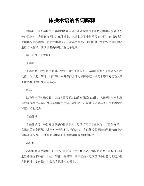 体操术语的名词解释