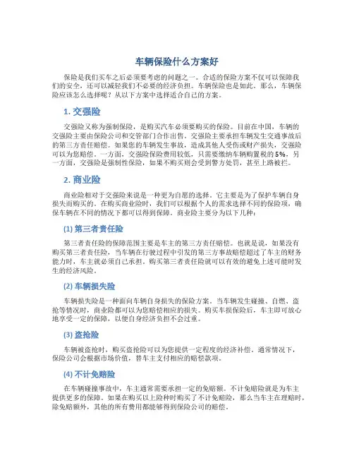 车辆保险什么方案好
