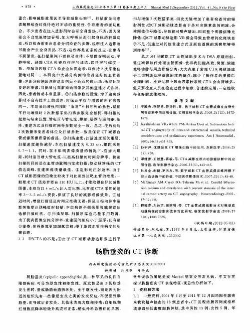 肠脂垂炎的CT诊断