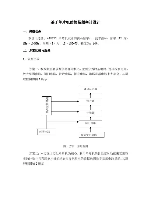 基于-单片机的简易频率计设计