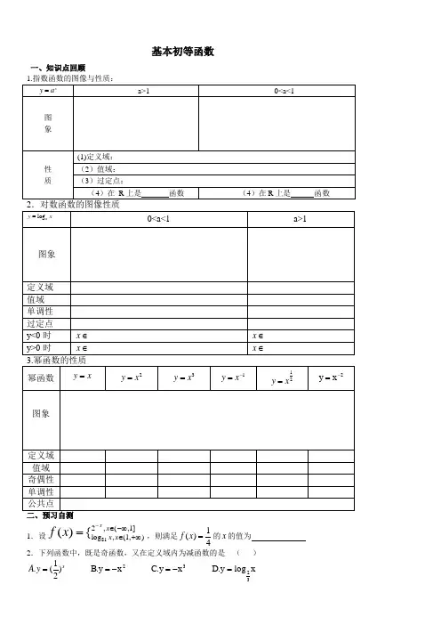 基本初等函数复习课