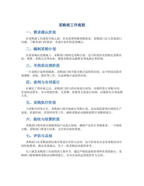 采购部工作流程