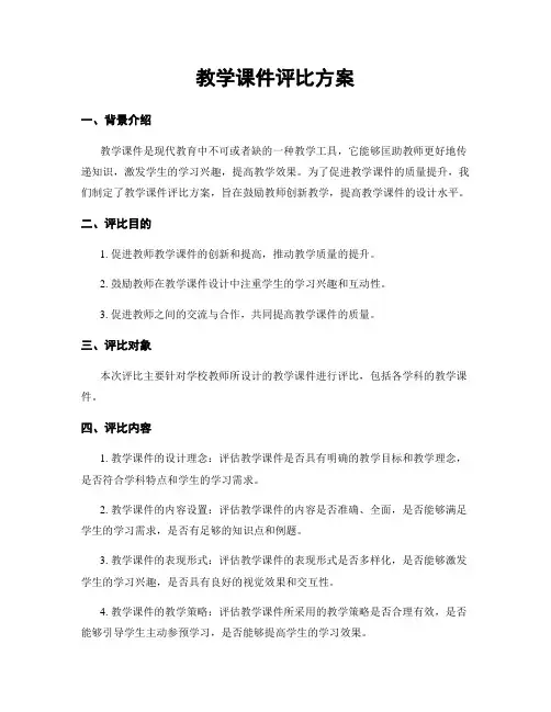 教学课件评比方案