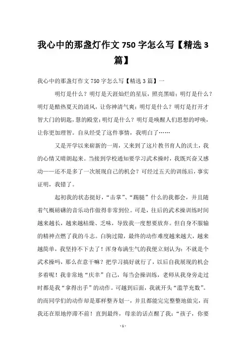 我心中的那盏灯作文750字怎么写【精选3篇】