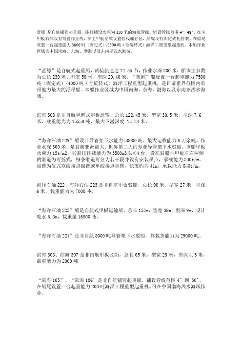海洋工程船舶简介