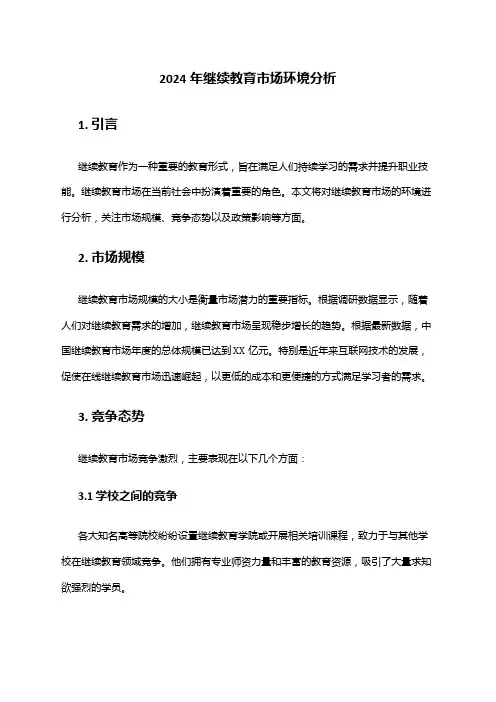 2024年继续教育市场环境分析