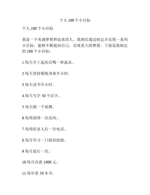 个人100个小目标