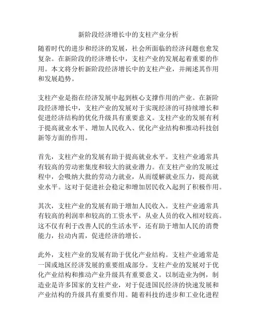 新阶段经济增长中的支柱产业分析