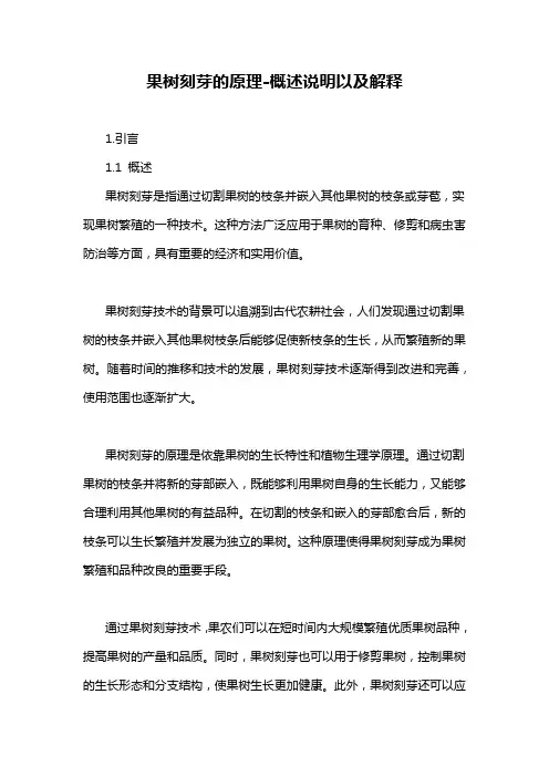 果树刻芽的原理-概述说明以及解释