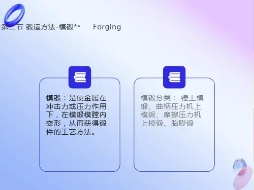 锻造锤上模锻工艺模锻
