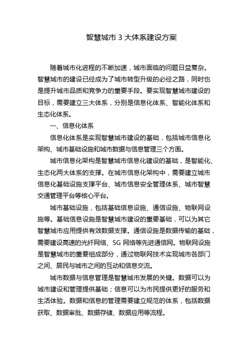 智慧城市3大体系建设方案