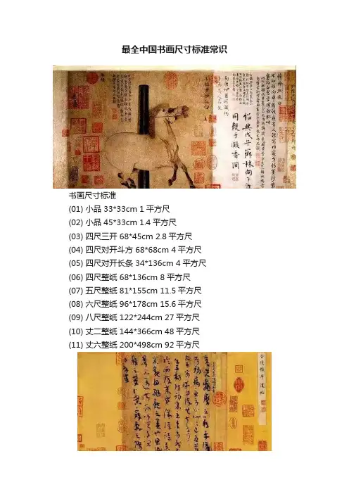 最全中国书画尺寸标准常识