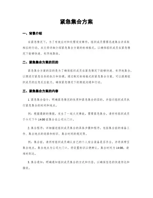 紧急集合方案