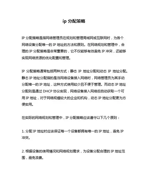 ip分配策略