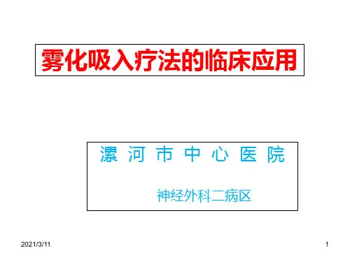 雾化吸入的临床应用及注意事项
