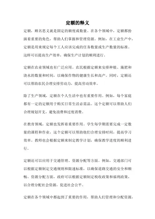 定额的释义