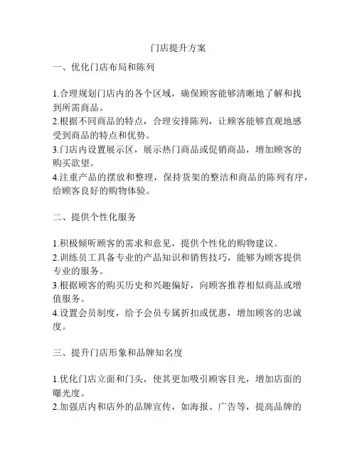 门店提升方案