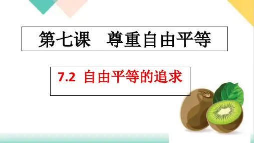 部编道德与法治八年级【下册】自由平等的追求