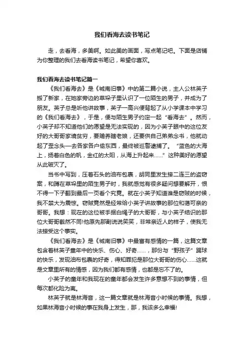 我们看海去读书笔记
