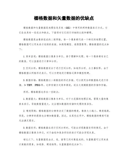 栅格数据和矢量数据的优缺点