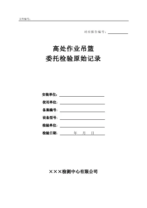 吊篮检验记录