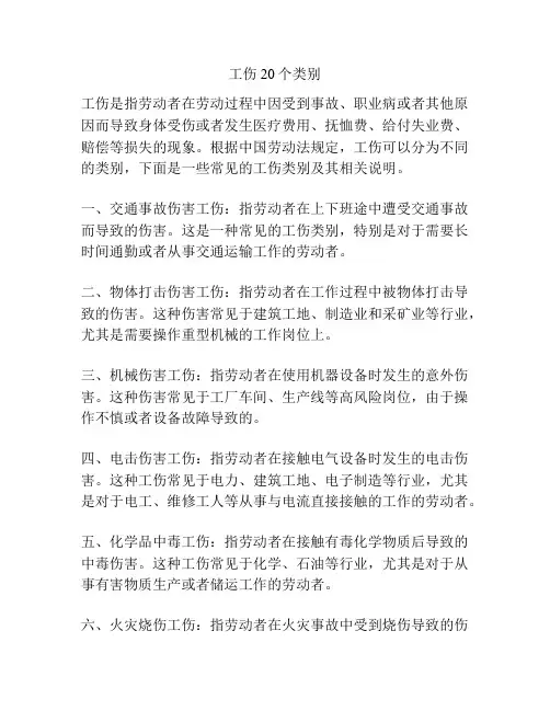 工伤20个类别
