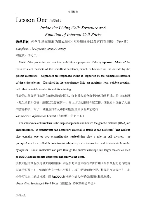 生物工程(生物技术)专业英语翻译