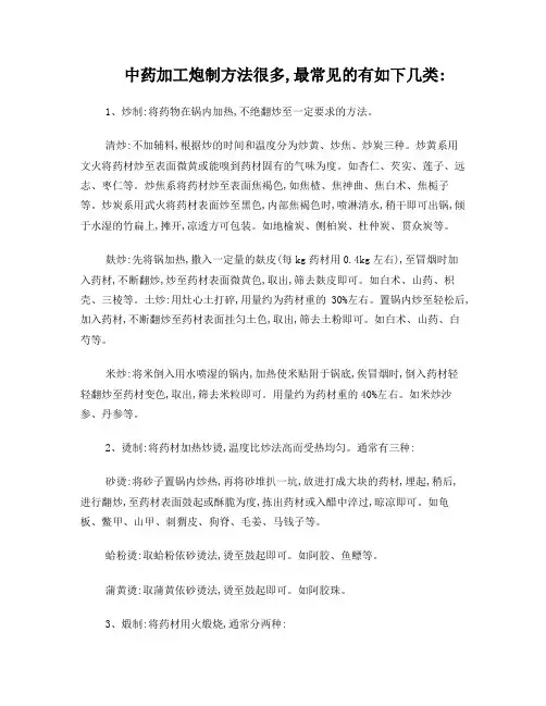 中药饮片炮制方法