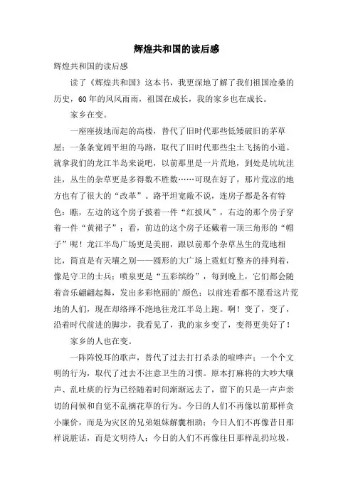 辉煌共和国的读后感