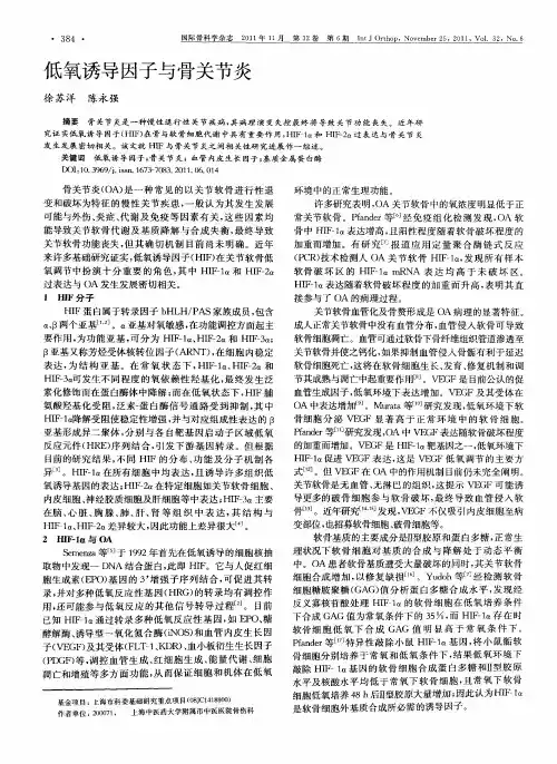 低氧诱导因子与骨关节炎
