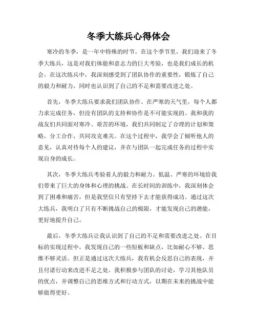 冬季大练兵心得体会