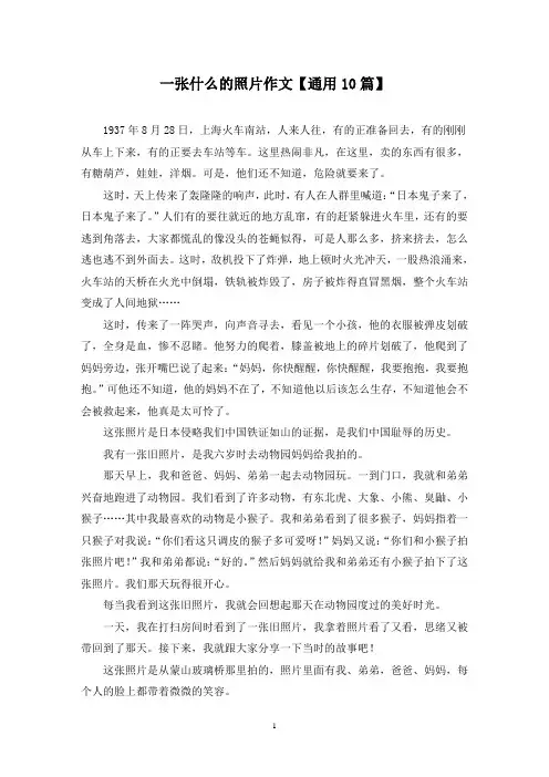 精选一张什么的照片作文【通用10篇】