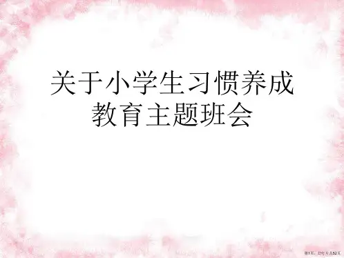 小学生习惯养成教育主题班会课件