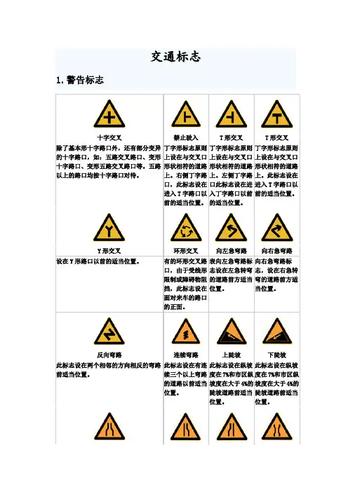 道路交通标志标线大全