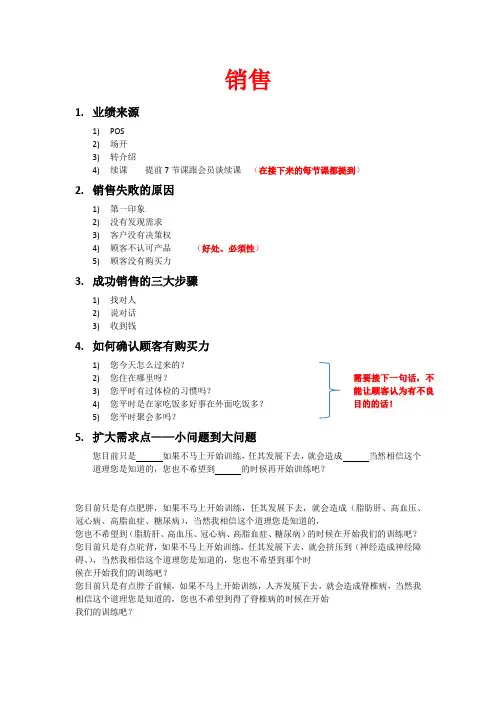 健身房私教销售