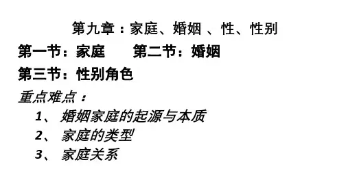 家庭、婚姻、性与社会性别 ppt课件
